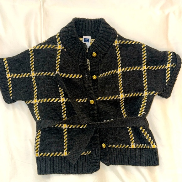 EUC Janie and Jack Sweater with Belt and Gold Button Detail 18-24 Month - Picture 1 of 5
